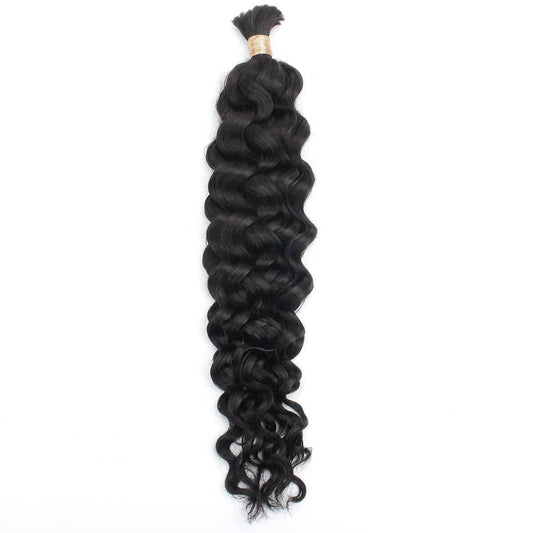 Hair Extensions - Latin Wave Bulk Human Braiding Hair - Natural Black (1B) - single bundle full length