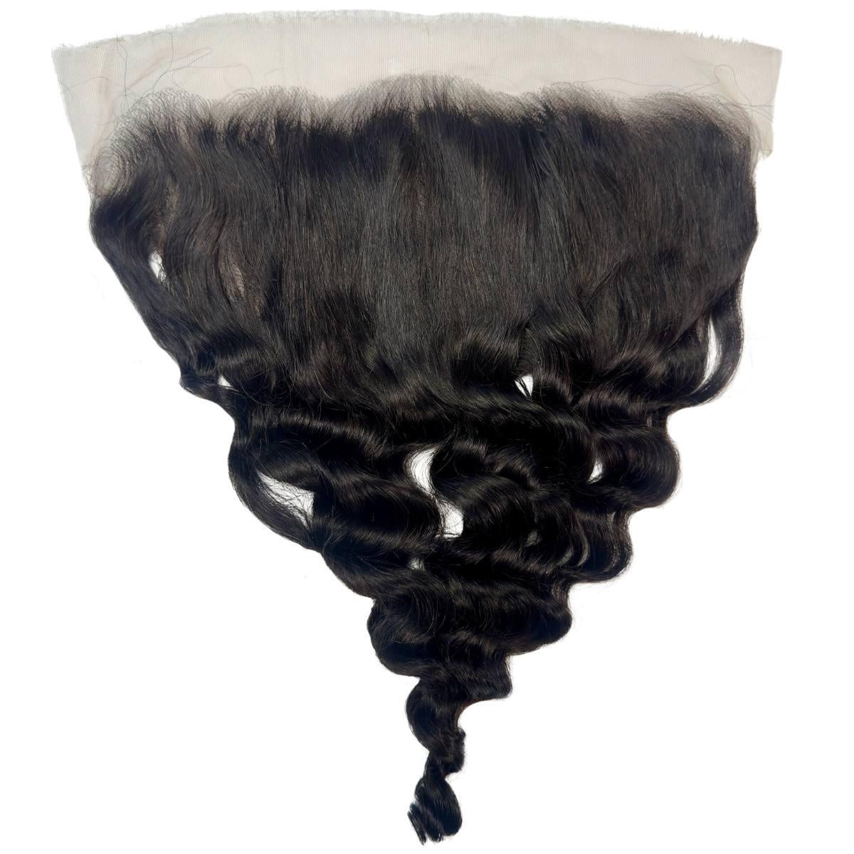 Loose Wave 13x6 HD Lace Frontal - hairline and curl pattern, front