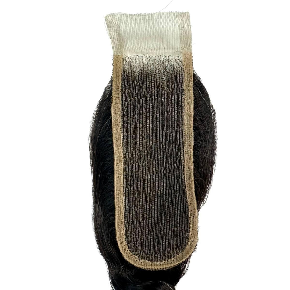 Loose Wave 2x6 HD Lace Closure - lace base close-up, hair parted