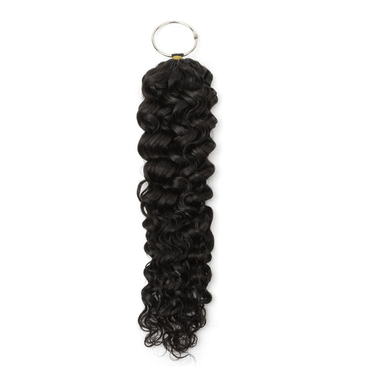 16" Ocean Wave Feather Crochet - full length on sample ring