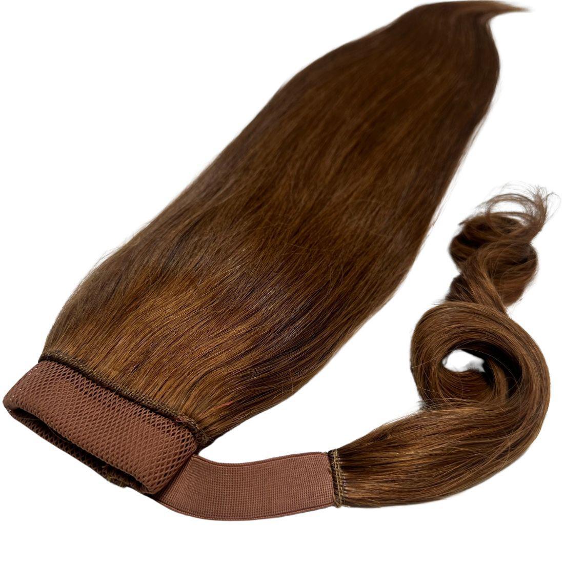 Hair Extensions - Ponytail - Auburn (30) - full ponytail laid flat showing length