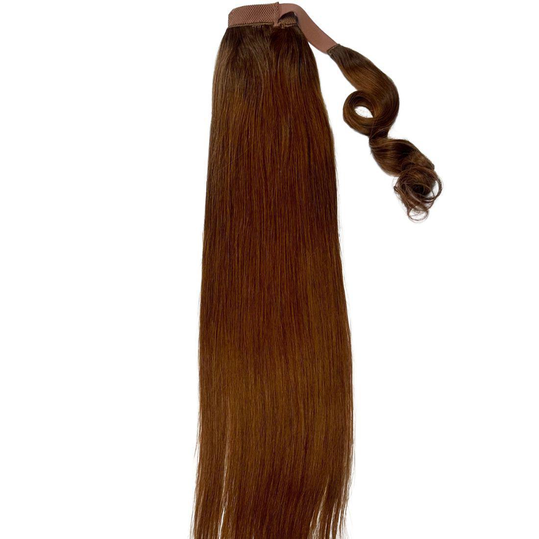 Hair Extensions - Ponytail - Auburn (30) - full ponytail length with wrap band