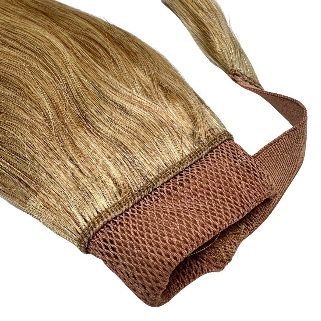 Hair Extensions - Ponytail - Honey Blonde (27) - wrap base and strap detail