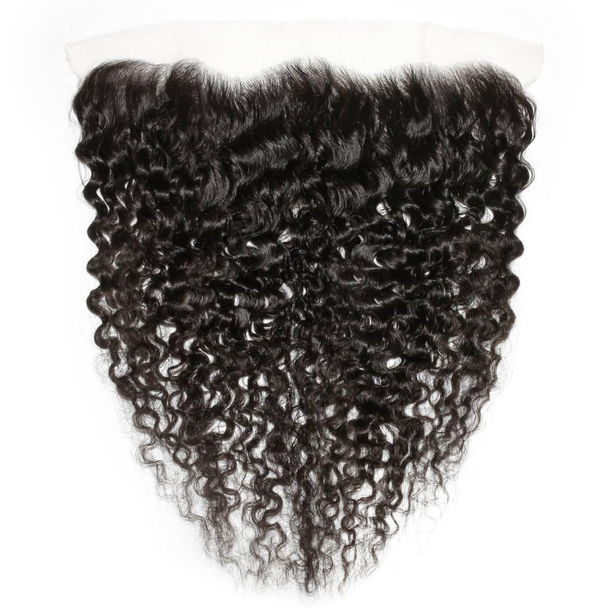Raw Burmese Curly 13x4 HD Lace Hair Frontal - curl pattern with lace top