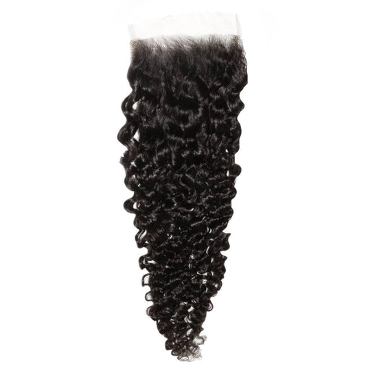 Raw Burmese Curly 5x5 HD Lace Closure - front view, curl pattern and lace