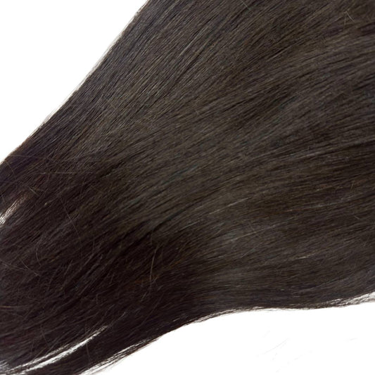 Hair Extensions - Raw Vietnamese Straight 13x4 Swiss Frontal - Natural Black (1B) - straight hair texture close-up