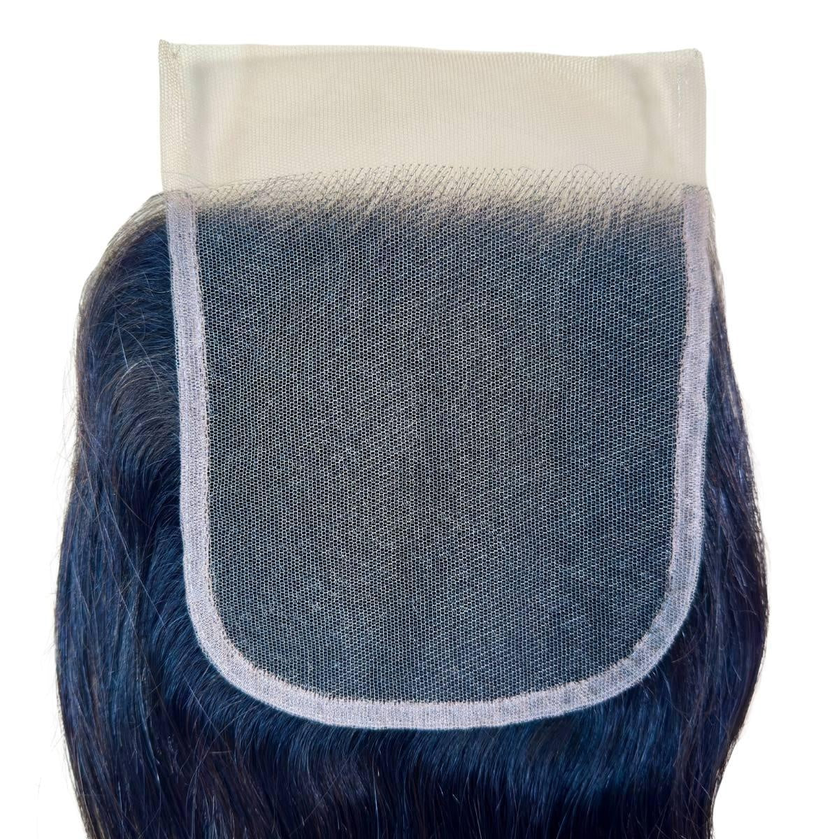 Straight 5x5 Transparent Lace Closure - transparent lace base close-up
