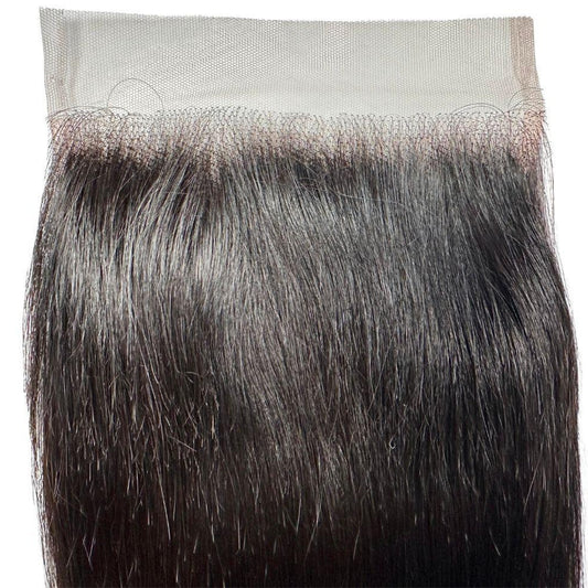Straight 6x6 HD Lace Closure - hairline and lace base close-up