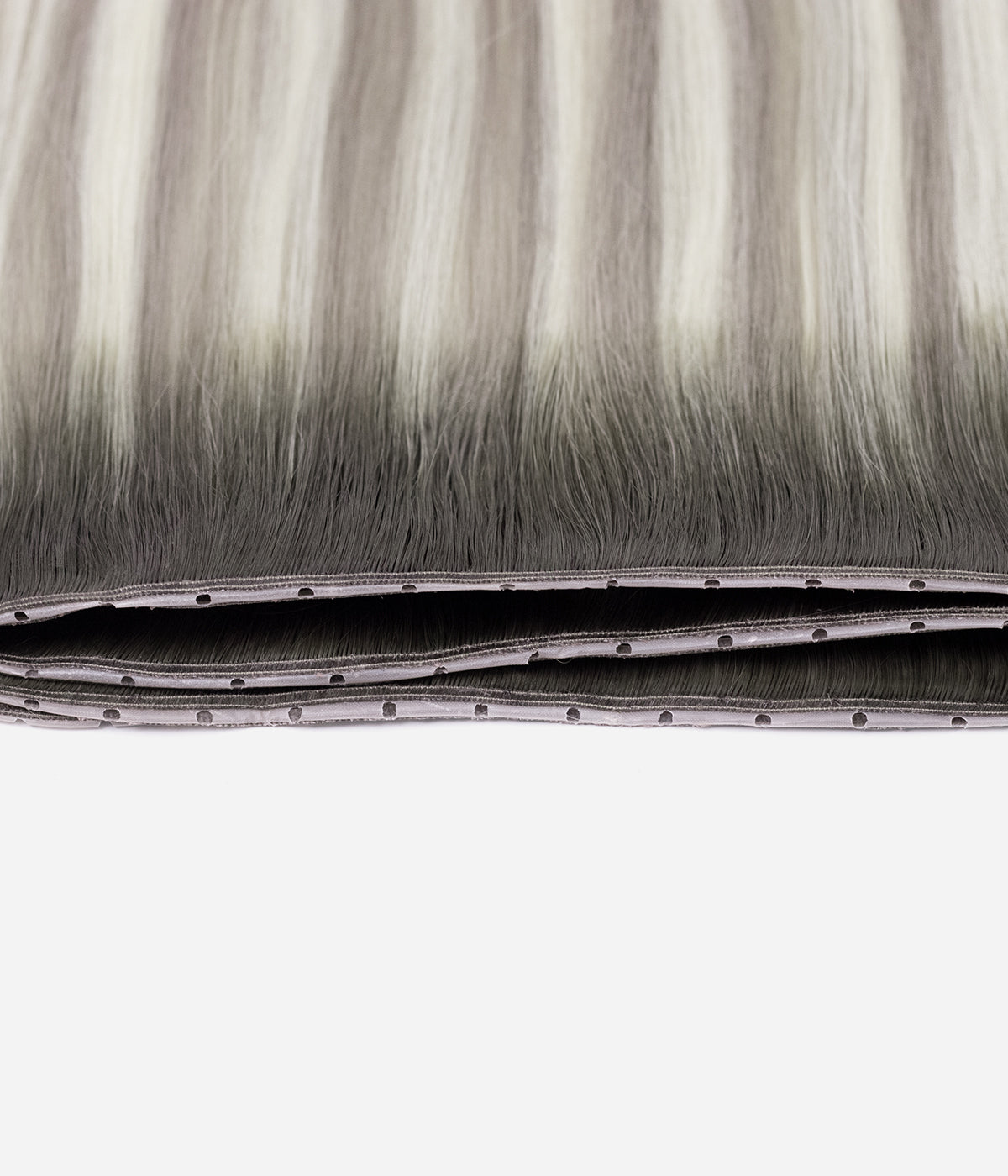 Twin Tabs Butterfly Genius Weft - 100% Virgin Human Hair Extensions - folded weft showing construction