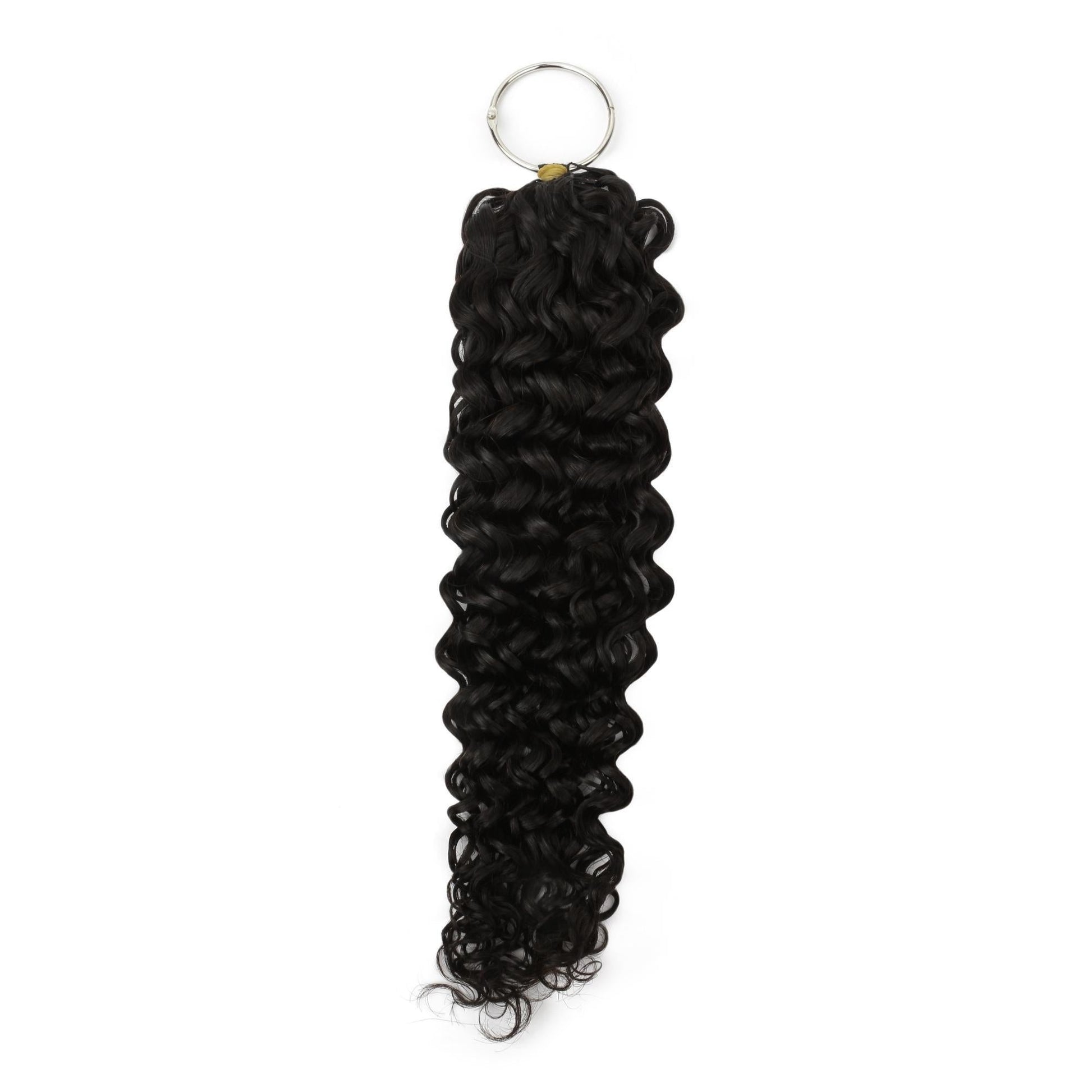 16" Water Wave Feather Crochet - full length on swatch ring