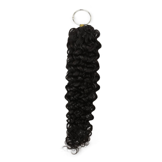 16" Water Wave Feather Crochet - full length on swatch ring