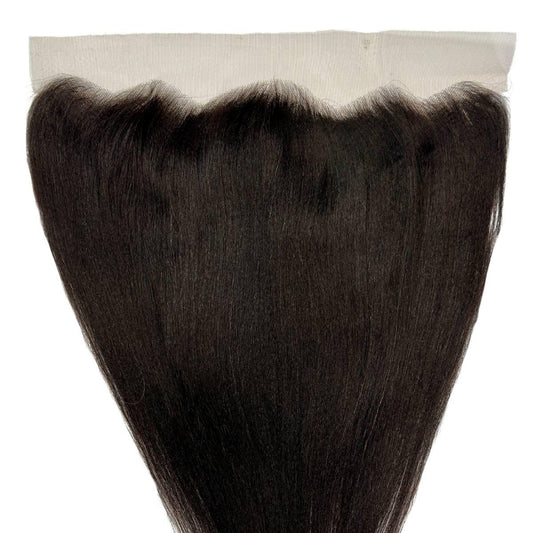 Yaki Straight 13x4 Transparent Lace Frontal - lace hairline close-up, straightened