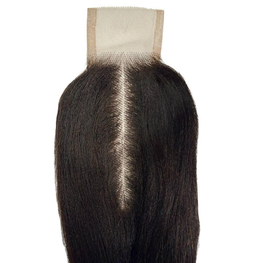 Yaki Straight 2x6 Transparent Lace Closure - top view, lace parting space