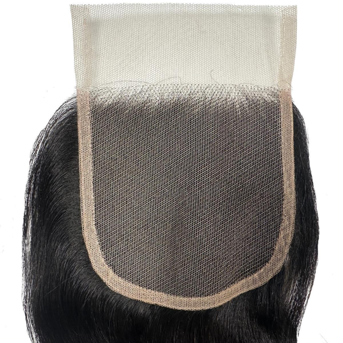 Yaki Straight 4x4 Transparent Lace Closure - transparent lace base close-up