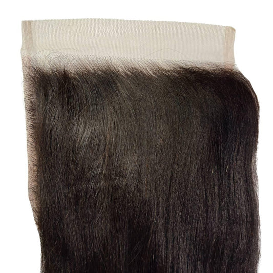 Yaki Straight 6x6 HD Lace Hair - lace top with hair texture close-up
