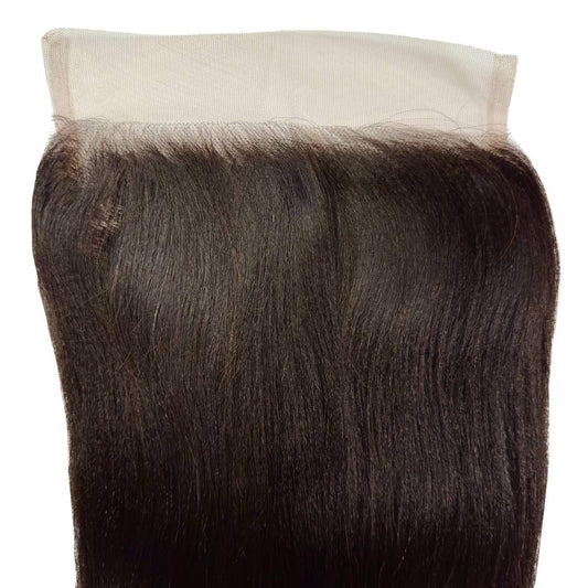 Yaki Straight 7x7 HD Lace Closure - lace hairline close-up, straightened