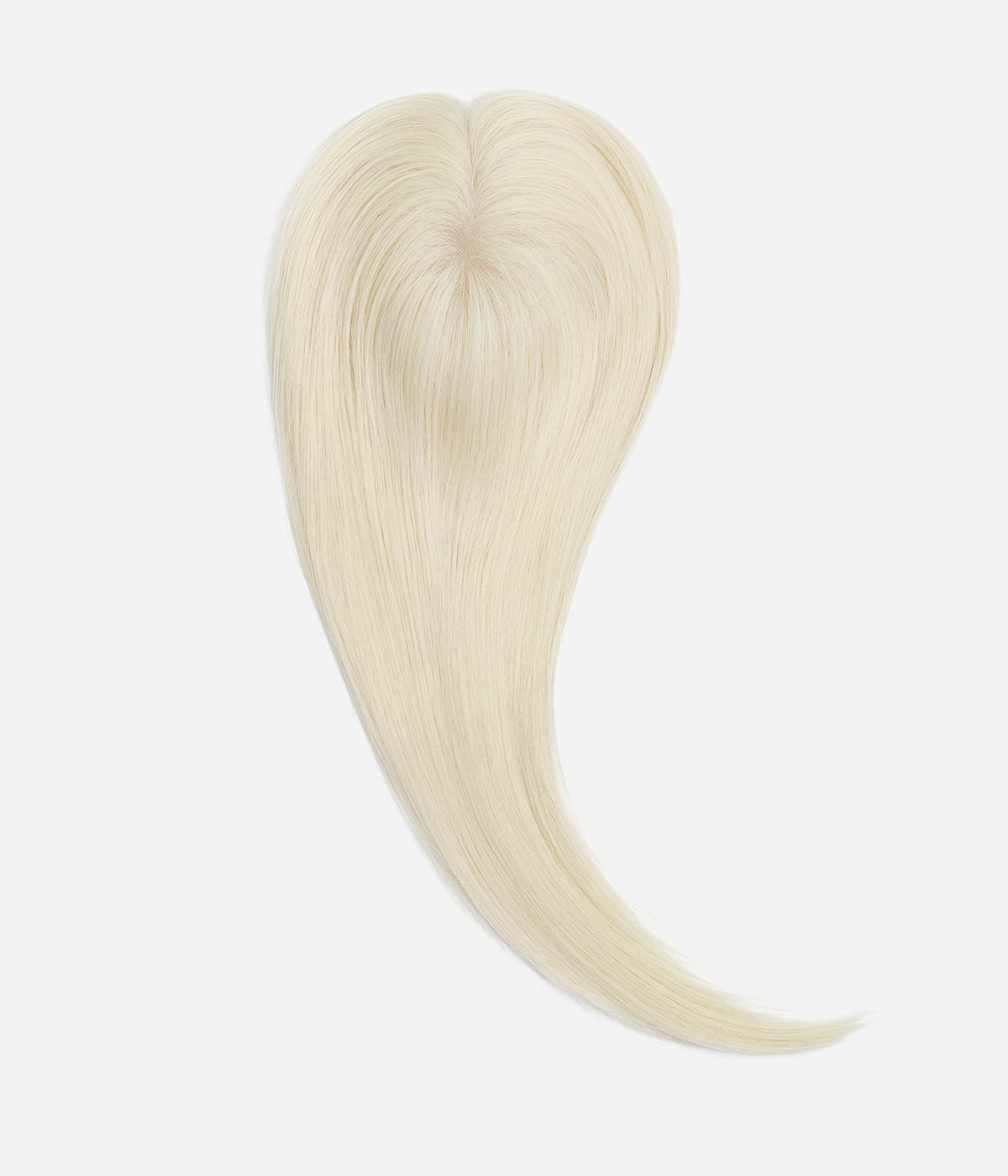 Clip-In Human Hair Topper - Full Mono 3x5 in Platinum Blonde (#1001), straight human hair