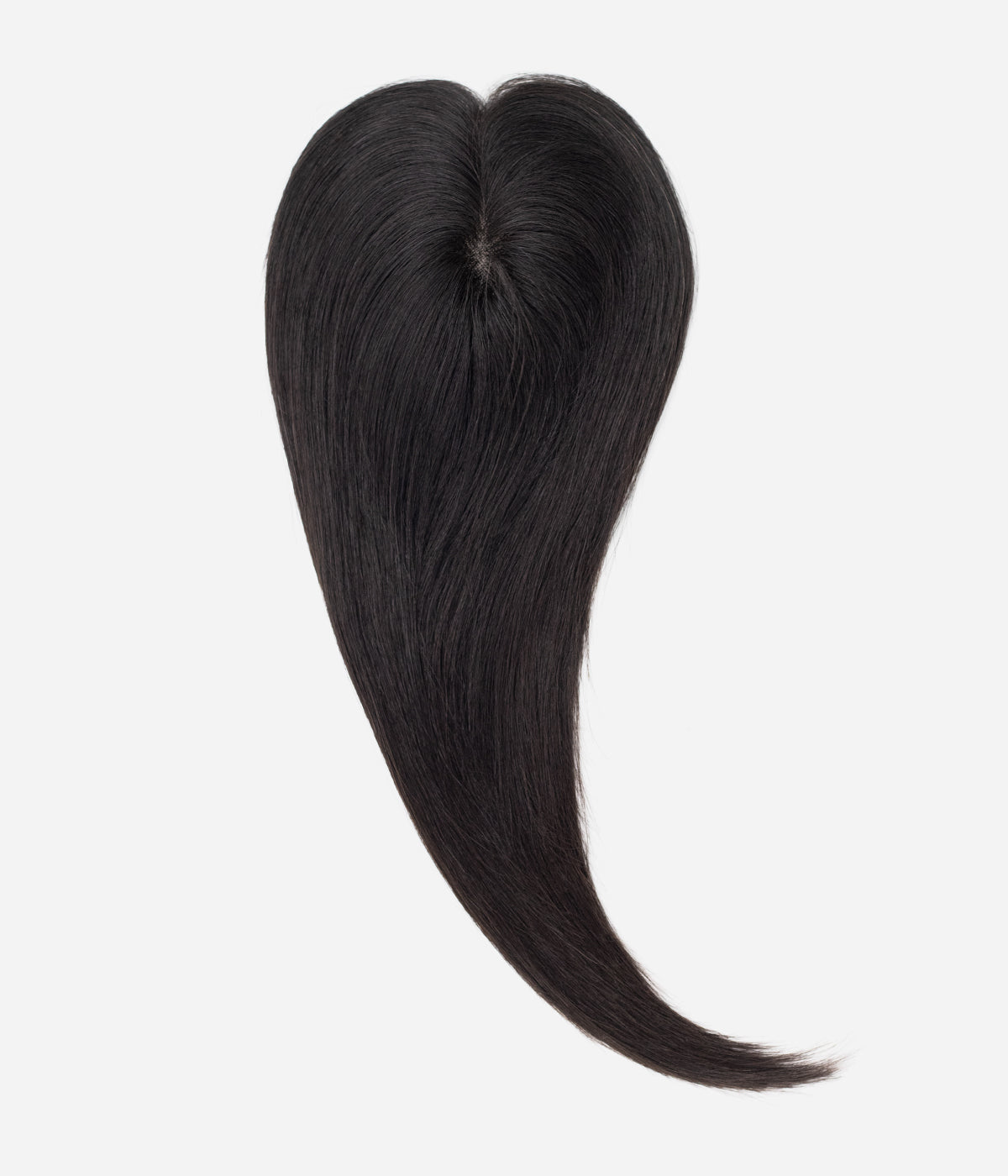 Clip-In Human Hair Topper - Full Mono 3x5 in Natural (#NC), near-black straight human hair