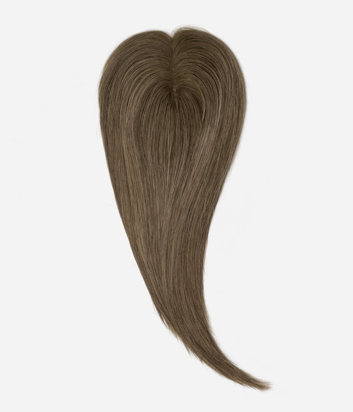 Clip-In Human Hair Topper - Full Mono 3x5 in Arctic Dawn (#TAD), ash brown straight hair