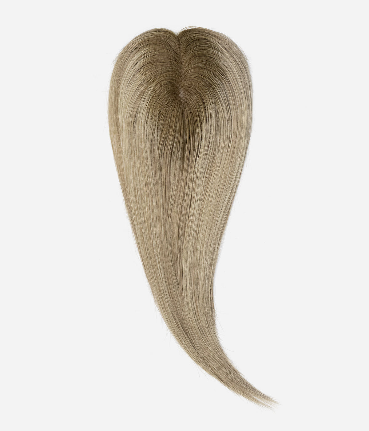 Clip-In Human Hair Topper - Full Mono 3x5 in Blonde (#TCS), ash blonde with dark roots
