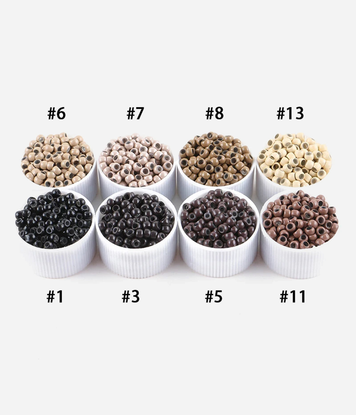 Human Hair Topper - Mono Top with Lace Front 5.5x6.5 - micro-link bead color chart in eight shades