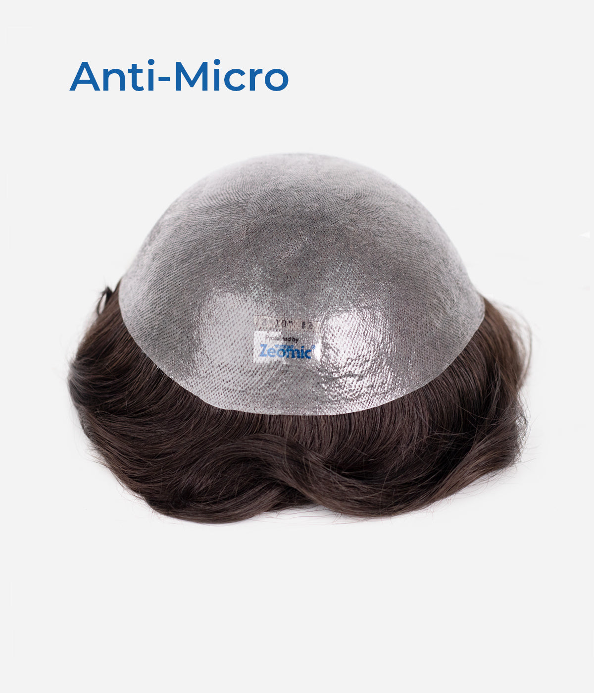 Human Hair Topper - Mono Top with Lace Front 5.5x6.5 - anti-micro poly skin cap base, dome view
