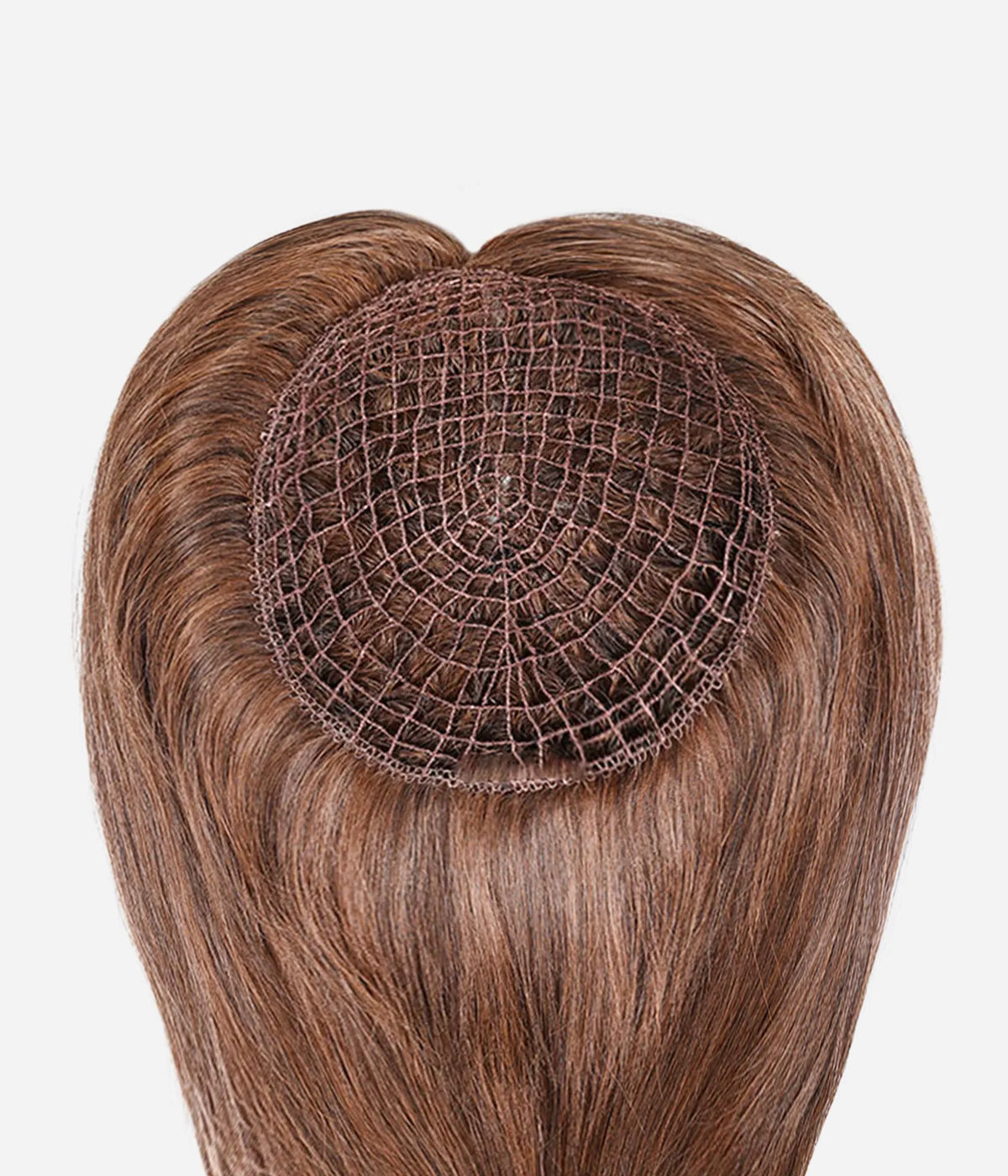 Human Hair Topper - No-Trim Lace 6.5x7 - close-up of round mesh lace cap base