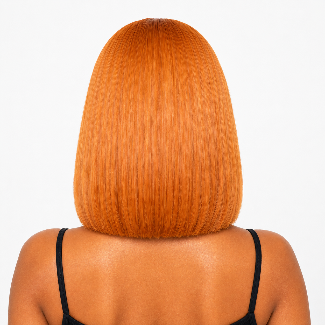 Cinnamon Orange Ginger 13x4 Transparent Lace Front Bob Wig - back view of bob