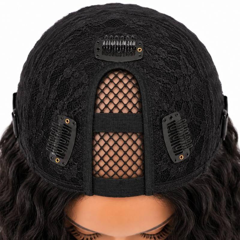 Beach Wave U-Part Wig - inside cap, clips and straps