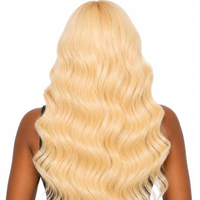 Blonde Body Wave Transparent Full Lace Wig - back view, full length