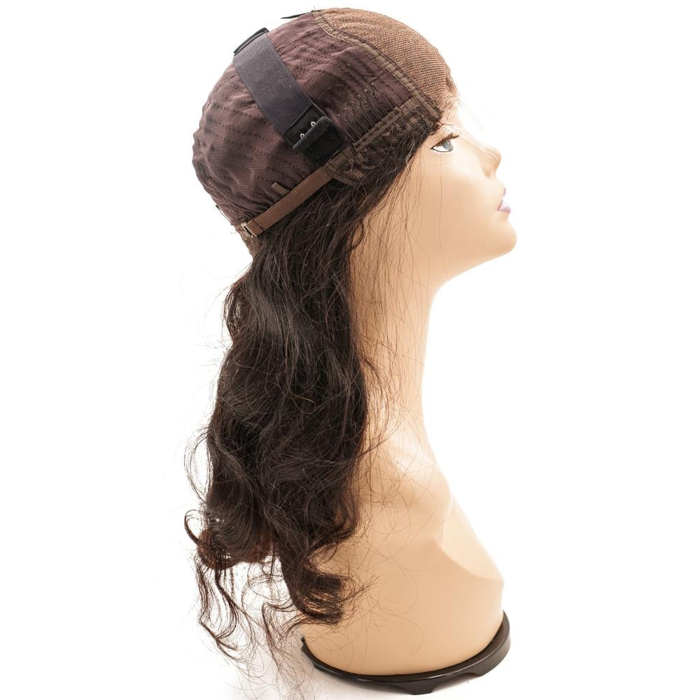 Glueless Body Wave 5x5 HD Lace Closure Wig - side profile, cap and adjustable strap