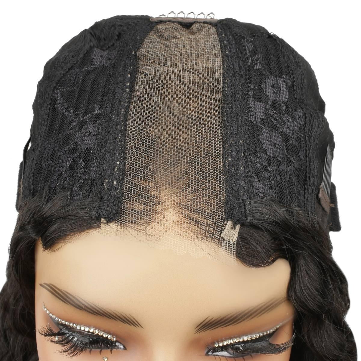 Glueless Deep Wave 2x6 HD Lace Closure Wig - inside cap, lace closure