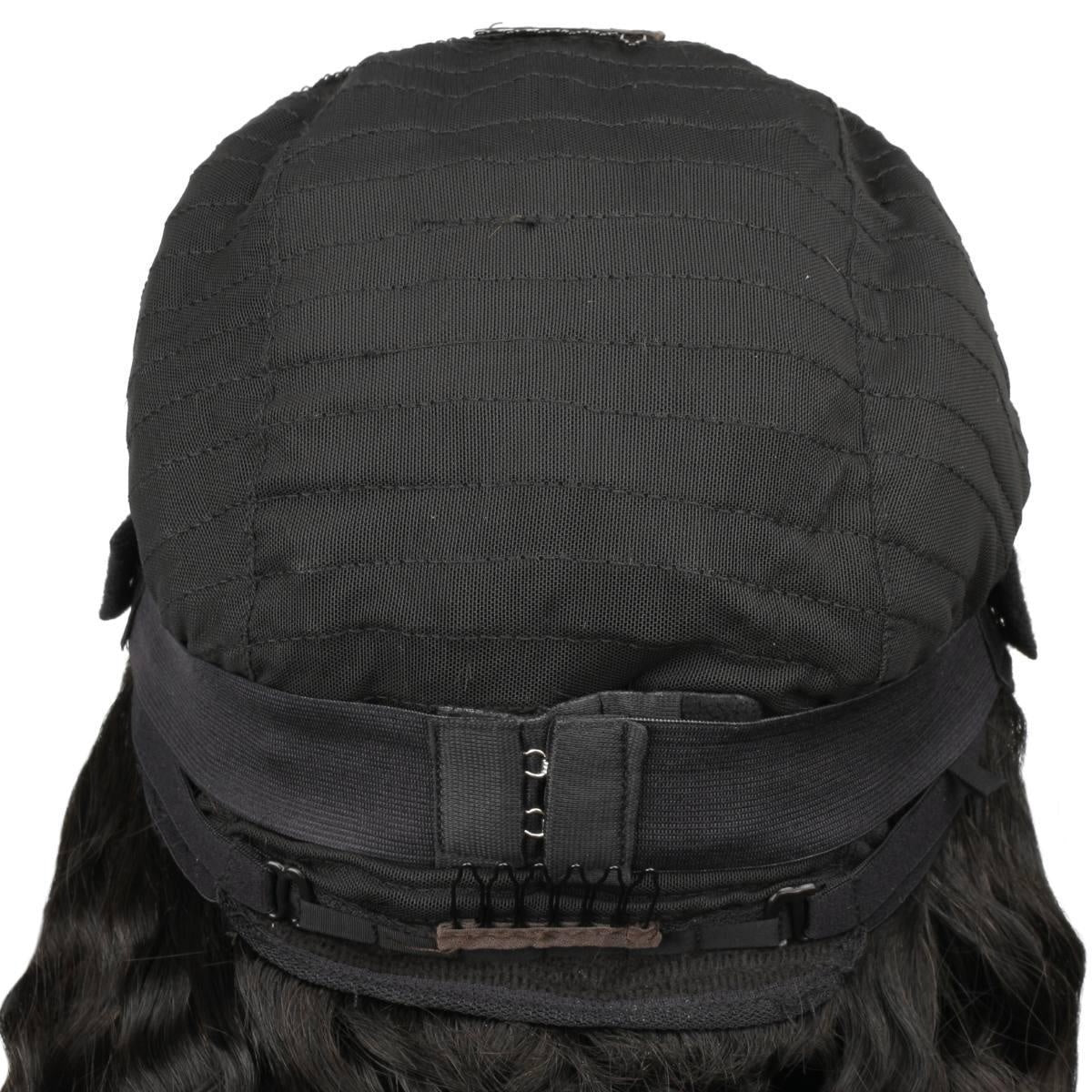 Glueless Deep Wave 2x6 HD Lace Closure Wig - back of cap, adjustable straps