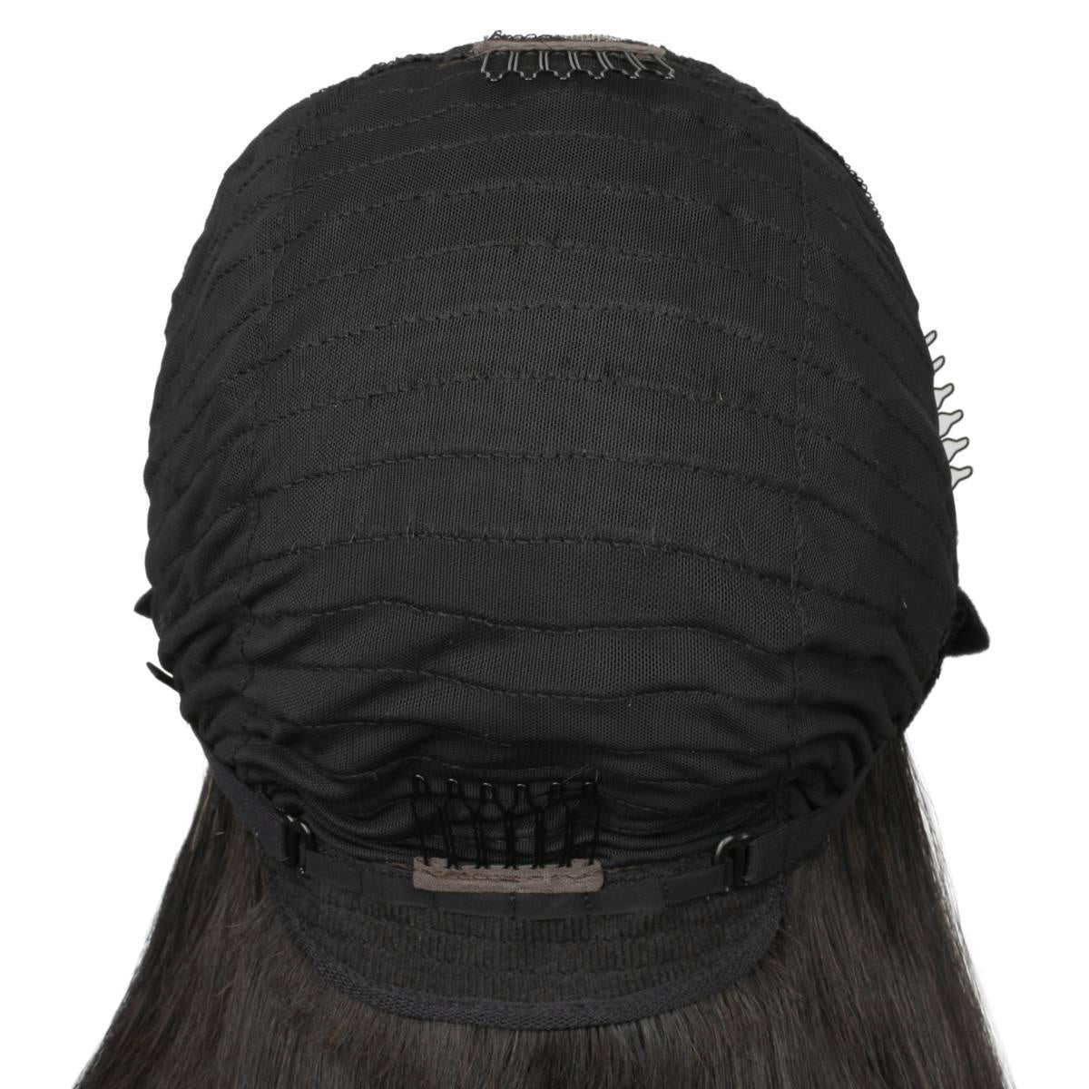 Glueless Straight 2x6 HD Lace Closure Wig - inside cap, wefts and adjustable straps
