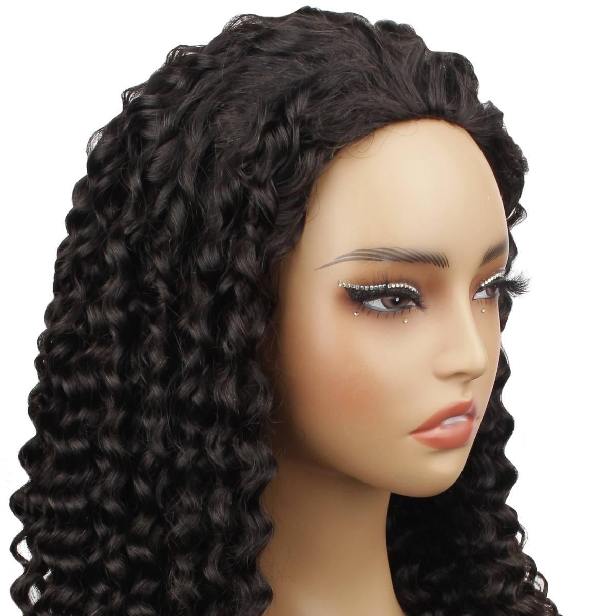 Water Wave Half Wig - side profile on mannequin