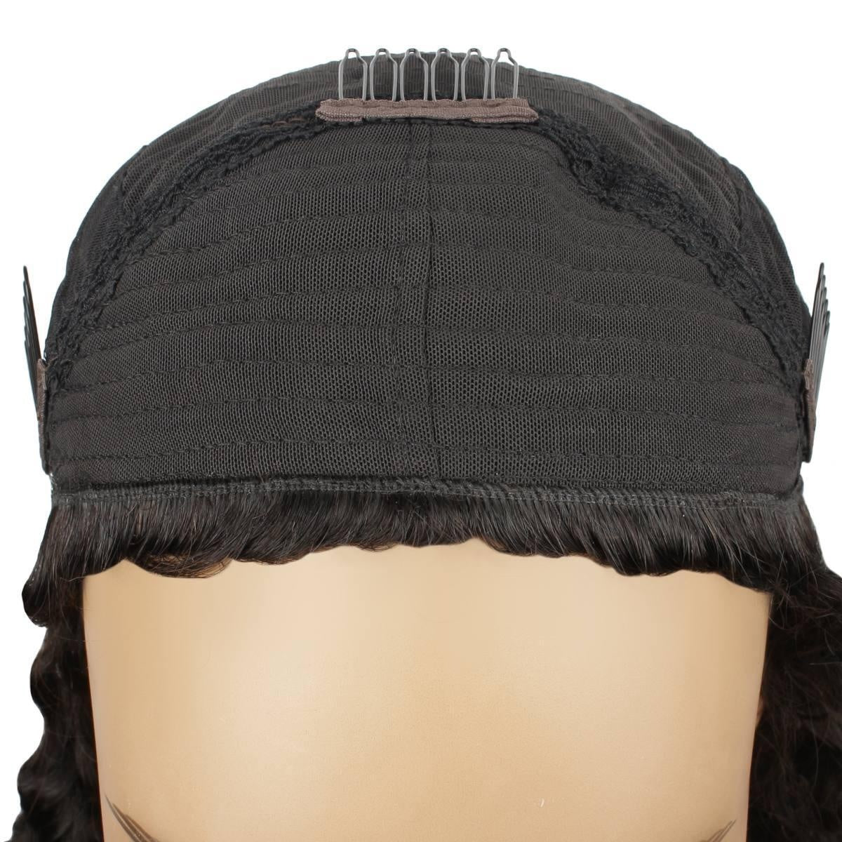 Water Wave Half Wig - inside cap front, adjustable straps