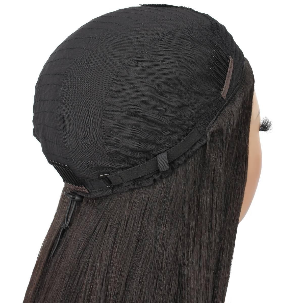 Yaki Straight Half Wig - side view of cap construction