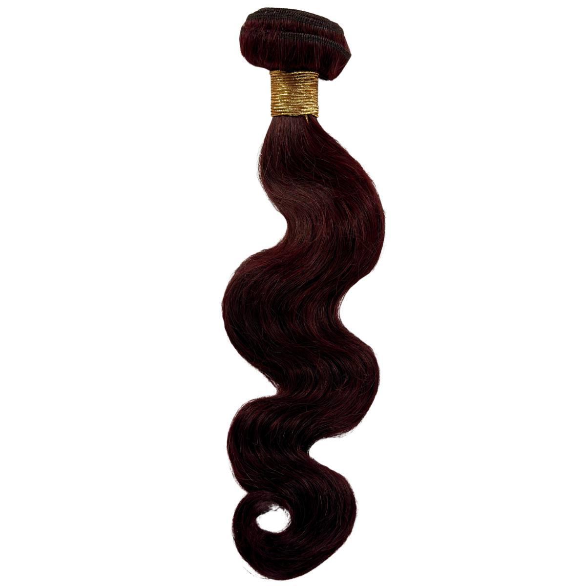 Sew In Hair Extensions - Body Wave - Burgundy (99J) - single bundle with rolled weft full length