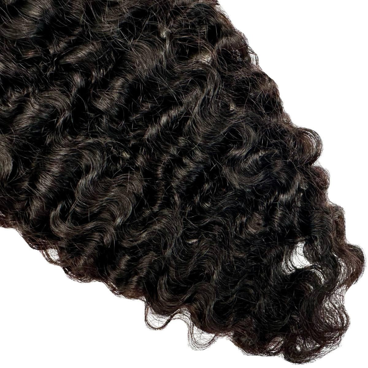 Burmese Curly Human Hair Bundle Deal - single bundle tip, curl close-up