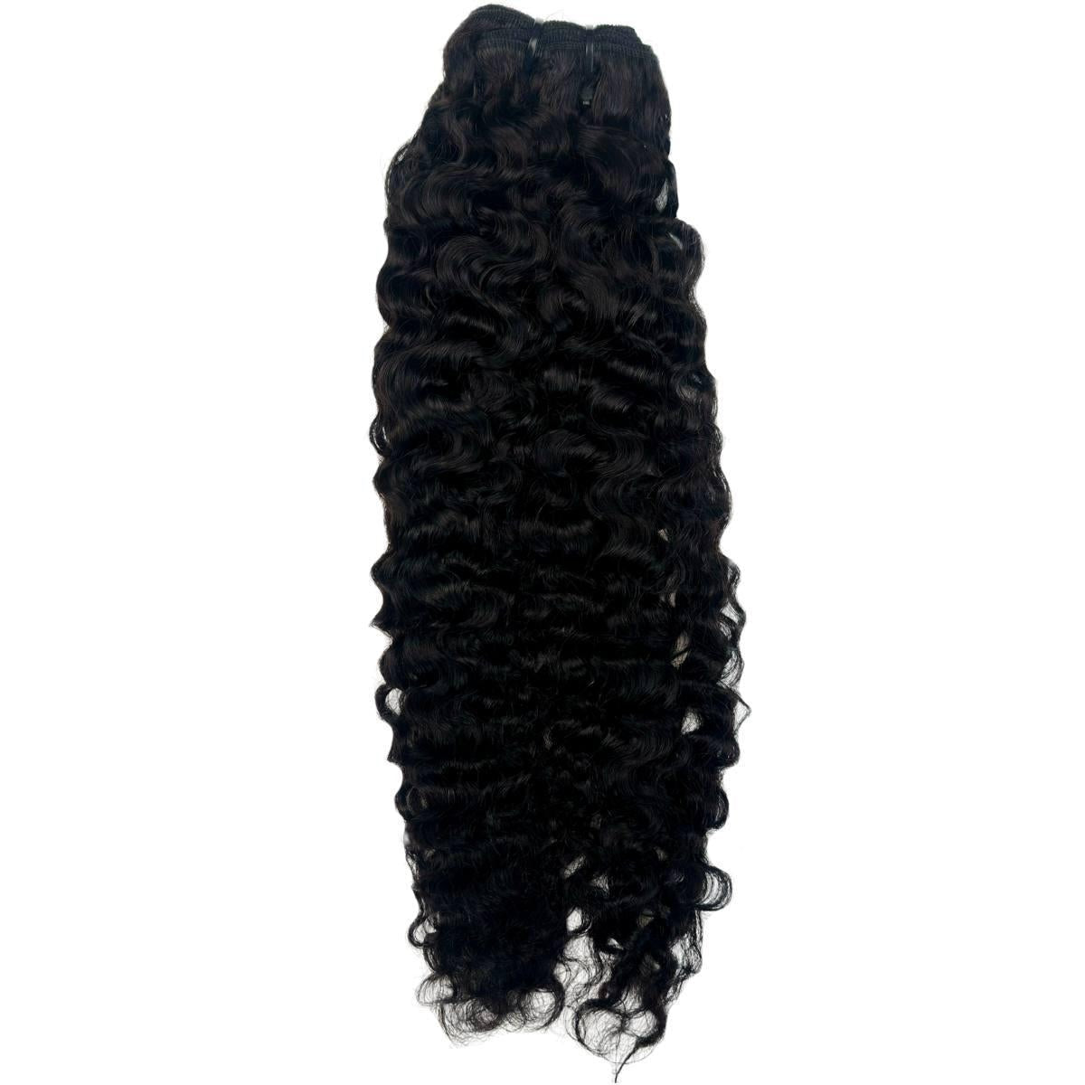 Burmese Curly Human Hair Bundle Deal - single bundle hanging, full length