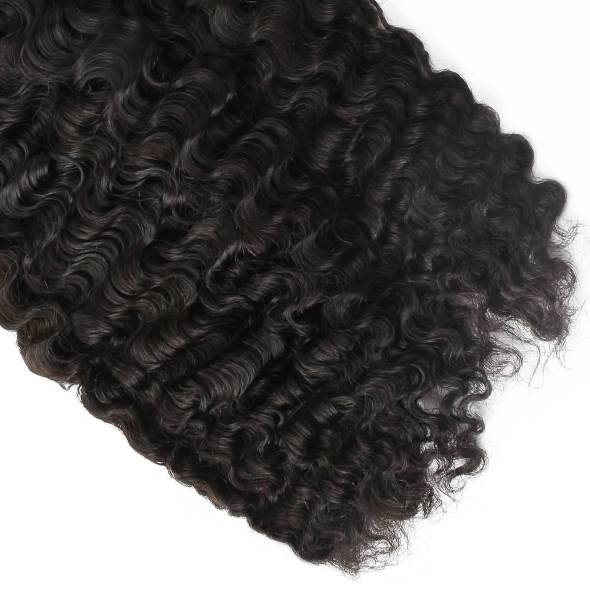 Raw Burmese Curly Human Hair Bundle Deal - curl pattern flowing close-up