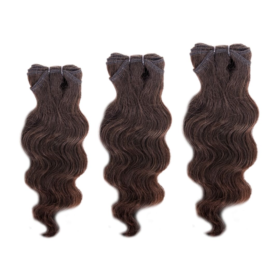 Sew In Hair Extensions - Raw Indian Curly 3 Bundle Deal - Natural Black (1B) - Image 2