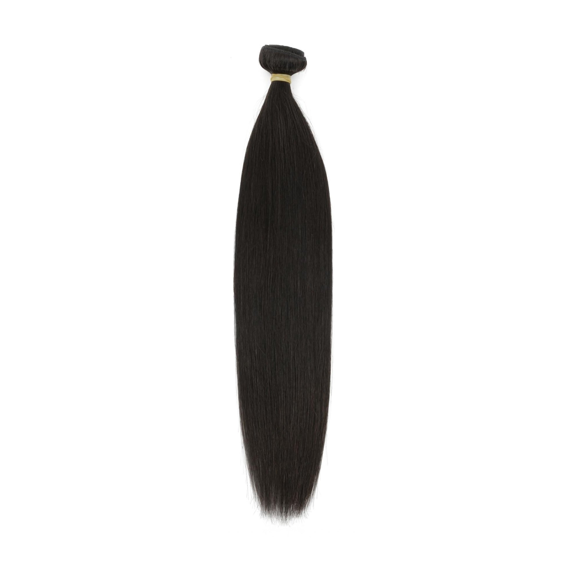 Raw Straight Human Hair Bundles - single bundle, full length on white