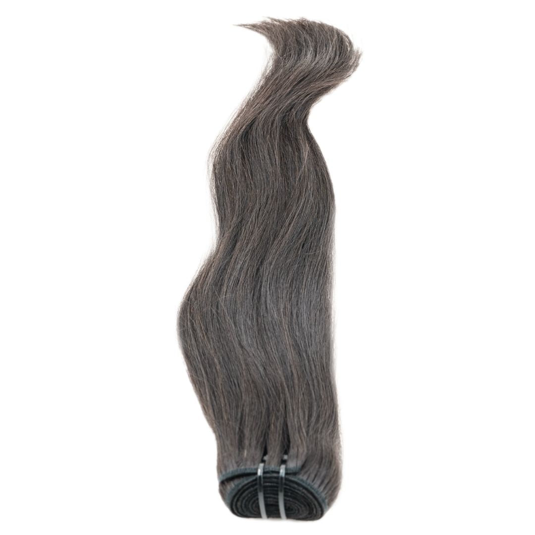 Sew In Hair Extensions - Raw Vietnamese Straight - Natural Black (1B) - single bundle with rolled weft